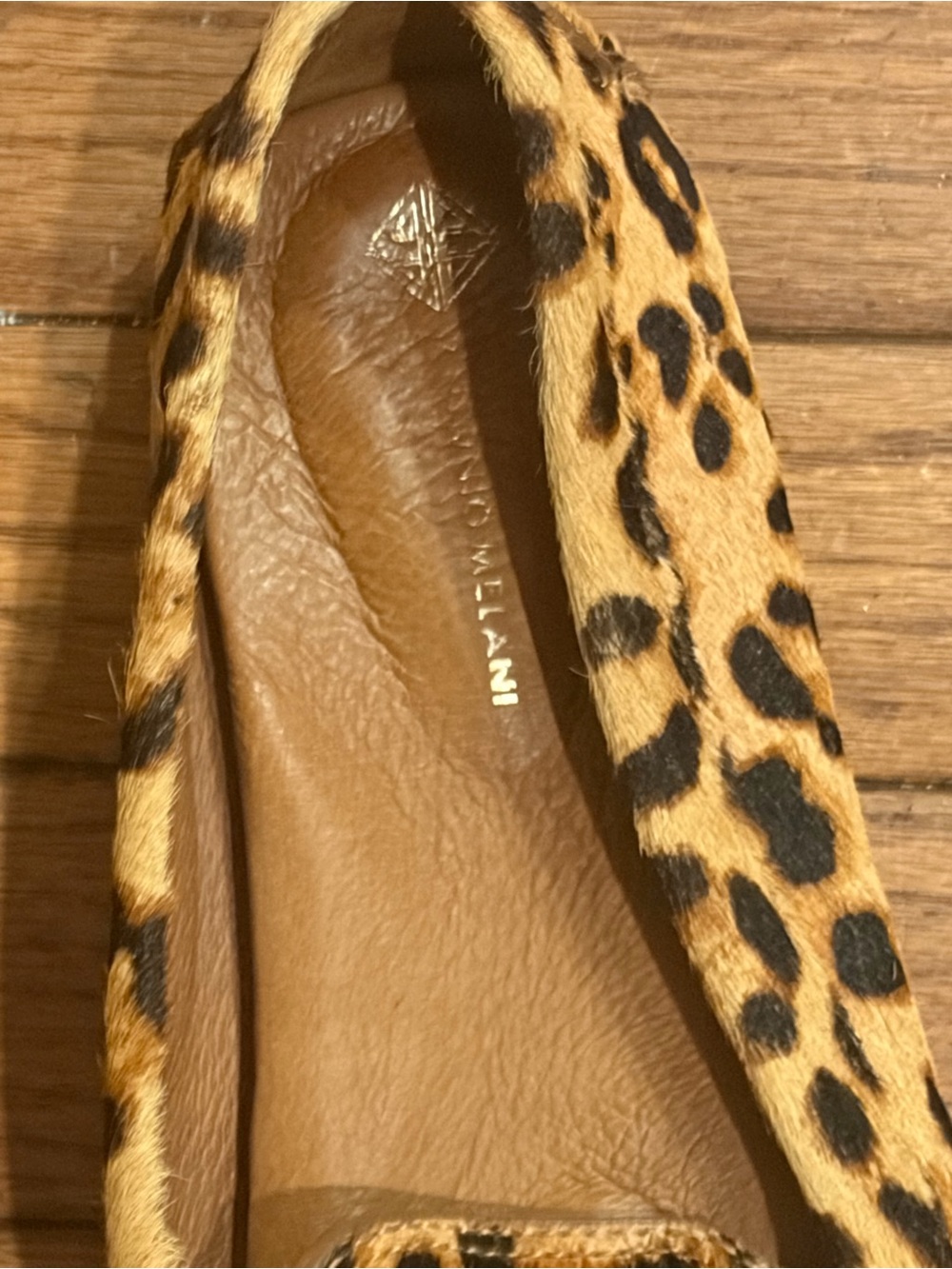 Antonio Melani Real Bovine Hair Upper Leather Cheetah Loafer Flats Sz 8.5 - Picture 3 of 11